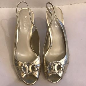 Gold Nine West heels